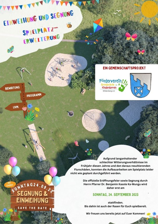Sommerfest des Fördervereins mit Segnung und Einweihung des neuen Spielplatzes