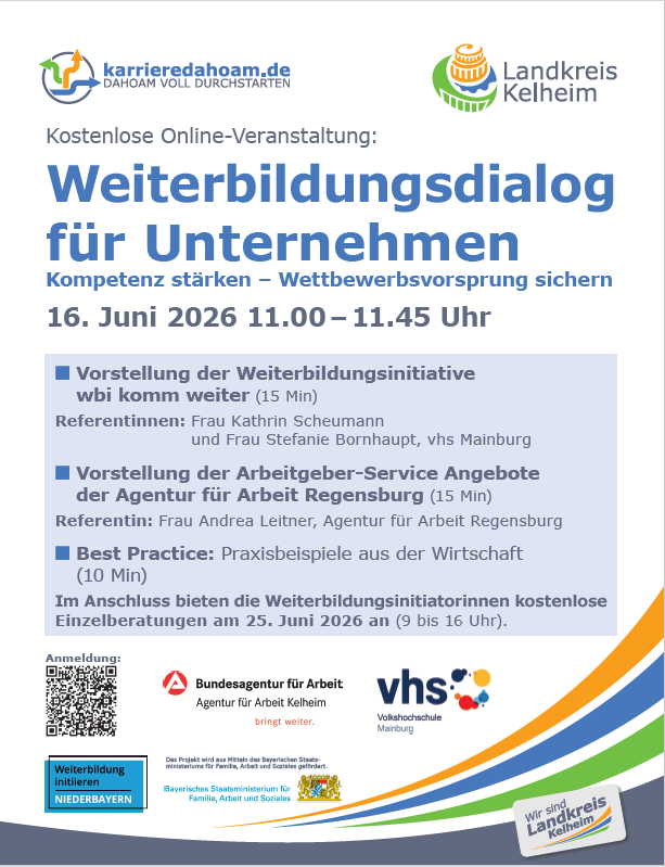 Kostenlose Online-Veranstaltung: Weiterbildungsdialog für Unternehmen